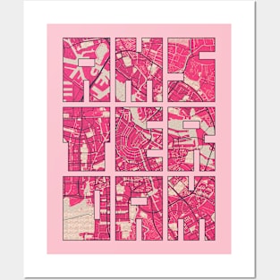 Amsterdam, Netherlands - Blossom City Map Typography - Blossom Posters and Art